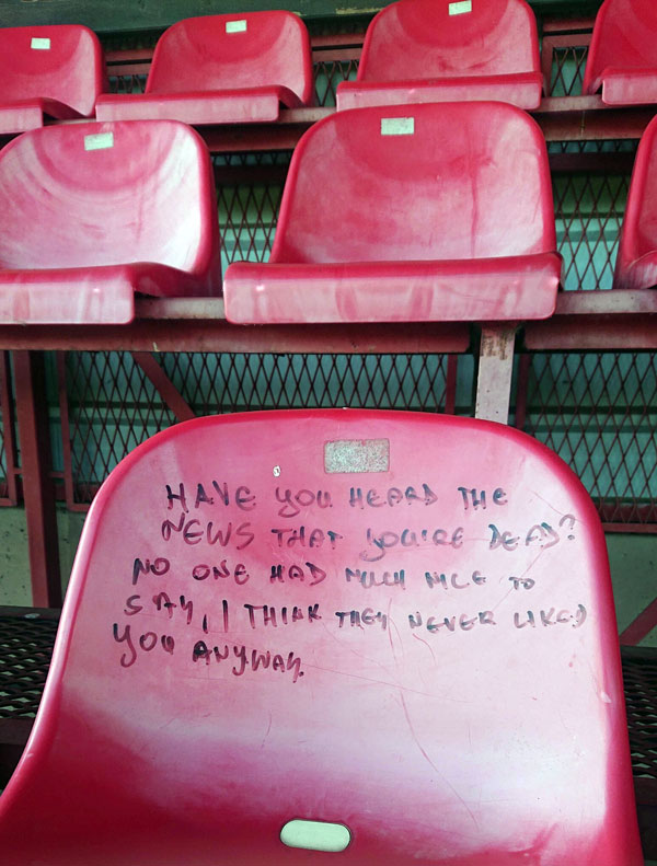 mcr lyrics on stadium seats